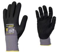 Gants de manutention de précision - Eurotechnique - Enduction nitrile - Noir et gris - Taille 6