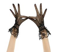 Gants de Mariage Courtes en Satin Accessoires Robe Mariage Mitaines Mariée Soirée Fête Sexy Wedding Golves de Dentelle Elégant avez N½uds Papillon pour Femmes Dames