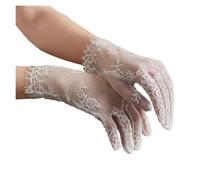 Gants De Mariage Pour Femmes Gants de mariée exquis avec bordure en dentelle blanche et poignet court for demoiselle d'honneur, for concours de beauté, bal de promo, spectacle