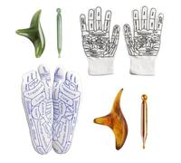 Gants de massage des mains - Outil de soulagement de la fatigue, ensemble de gants en coton confortables, ensemble d'outils de Masşage pour soulager les pieds, massage thérapeutique pour adultes, femm
