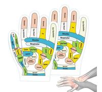 Gants De Massage Réflexologie - Gants D'enseignement Pour Le Massage Des Points D' | Gants Imprimés Version Anglais, Outil De Réflexologie Pour Débutants, Massage Manuel Pour La Relass