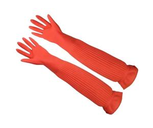 Gants de ménage en Caoutchouc, Gants Longs de 45/56 cm, Gants d'aquarium, Vaisselle imperméables(56cm)