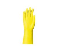 Gants de ménage en latex floqué coton jaune T10 - - LAT2005.10
