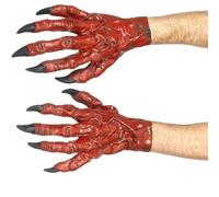 Gants De Monstre Rouge Démon Pour Adultes Halloween Par Smiffys
