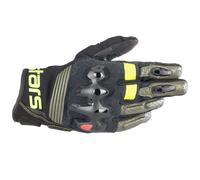 Gants de moto en cuir Alpinestars Halo forêt noir jaune flo