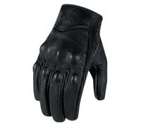 Gants de moto en cuir de chèvre véritable pour homme - Gants de cyclisme perforés - Taille S
