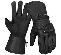 Gants de moto en cuir rigide Thinsulate coupe-vent imperméable pour l'hiver et l'été Gants d'équitation thermiques pour homme et femme