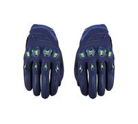 Gants de Moto FIVE STUNT EVO2 Estival Bleu Nuit Jaune Fluo