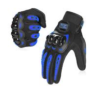 Gants de moto imperméables à écran tactile, en cuir, protection complète des doigts, antidérapants, pour hommes, sécurité moto, protection de la paume Vert armée