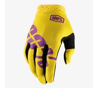 Gants De Moto ITRACK MX 100% Jaunes Et Violets