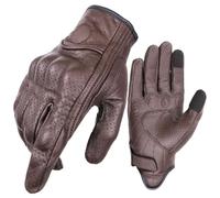 Gants de moto unisexes avec trou en cuir de chèvre respirant pour motocross, cyclisme, gants intégraux, marron, taille S