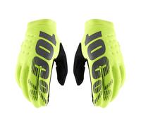Gants De Motocross 100% BRISKER Jaune Fluo Noir