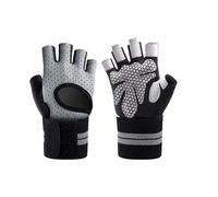 Gants De Musculation 1 paire de gants Fitness demi-doigt avec Support bracelet poignet for hommes et femmes, équipement d'entraînement musculation Pour La Musculation Et L'HaltéRophilie(Gray,M)