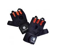 Gants de musculation - SVELTUS - Taille S - Noir/Orange - Fermeture scratch poignet - Synthétique M