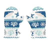 Gants de neige mignons baleines bleu pastel 3 ans gants de neige guantes de para frio, Baleines bleu pastel, Small