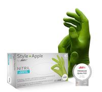 Gants de nitrile de pomme de style AMPRI-sans poudre par med-camisfort, vert pomme