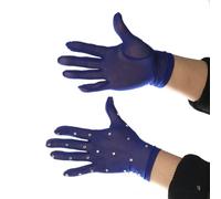 Gants de patinage artistique avec tissu élastique en polyester et élasthanne thermodurcissables et intérieur lisse facile à enfiler (bleu roi)