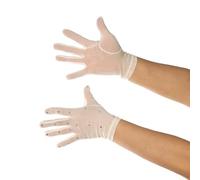 Gants de patinage artistique avec tissu élastique en polyester et élasthanne thermodurcissables et intérieur lisse facile à enfiler (blanc)