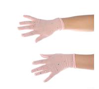 Gants de patinage artistique avec tissu élastique en polyester et élasthanne thermodurcissables et intérieur lisse facile à enfiler (rose clair)