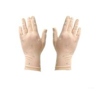 Gants de patinage artistique avec tissu élastique en polyester et élasthanne thermodurcissables et intérieur lisse facile à enfiler (kaki)