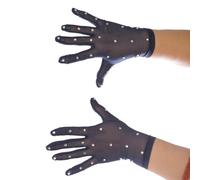 Gants de patinage artistique avec tissu élastique en polyester et élasthanne thermodurcissables et intérieur lisse facile à enfiler (bleu marine)