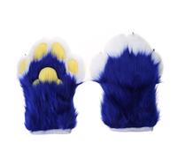 Gants De Patte De Fourrure Chien Mignon Cosplay Fausse Fourrure Peluche Loup Ours Mitaines d'animaux pour Filles Et Femmes Costume De Fête Gants De Patte d'animal pour Adultes