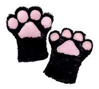Gants De Patte Gants De Patte De Chat 2PCS Gants De Pattes De Chat Gants d'hiver en Peluche Mignonnes en Peluche Pattes De Fourrure Gants d'hiver Cadeaux pour Femmes Filles Costume d'halloween