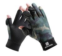 Gants de pêche sans doigts d'hiver pour homme et femme, gants de moto et de cyclisme coupe-vent pour temps froid, tactiles et chauds, pour la photographie, la chasse, le ski et la conduite (Vert
