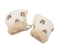 Gants de poussette d'hiver - Ensemble de cache-oreilles chauds et épais doublés de peluche, gants de antigel avec motif arc-en-, housses de protection isolées | pour les hivers pa