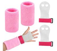 Gants de préhension, 2 Sangles de Poignet de Gymnastique avec 2 Sangles de Protège Poignet, entraînement croisé, gymnastique, poignées de traction, Manique de Paume de Gym, Sangles de Poignet Protège
