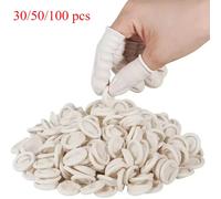 Gants de protection du bout des doigts en Latex, outil de réparation de montre, antidérapant, antistatique pour Kit d'horloger, gants en caoutchouc, 30/50/100 pièces white 100pcs