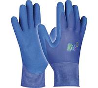 Gebol Kids Blue | Gants de travail pour enfants de 5 à 8 ans | Gants de jardin avec revêtement en nitrile imperméable | Gants respirants pour enfants en taille XXS (taille 5) | Bleu | 1 paire