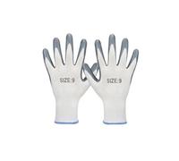 Gants de Protection Taille 9 en Tissu Confortable et Résistant Blanc / Gris