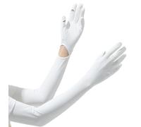 Gants de protection UV pour femme, gants de conduite pour femme, gants longs à manches longues, gants de protection solaire, gants fins pour écran tactile, gants de cyclisme pour femme (blanc)
