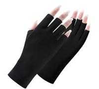 Gants de protection UV pour les ongles, gants de manucure professionnels, protection UV UPF200+, gants sans doigts pour les excursions | Vernis à ongles protège les ongles professionnels (noir)