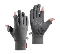Gants de randonnée, gants d'hiver pour femmes | Gants thermiques coupe-vent avec design à 2 doigts coupés | Équipement de pêche sur glace, gants chauds d'hiver pour activités de plein air