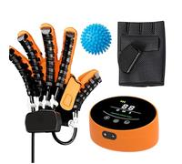 Gants de Rééducation Robotisés, Gants D'exercice de Doigts pour Patients Atteints D'hémiplégie Suite à Un Avc D'arthrite, Paralysie Cérébrale avec Gants en Mode Miroir(Size:XXL,Color:gauche / orange)