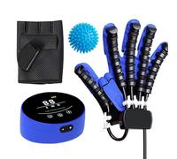 Gants de Rééducation Robotisés, Gants D'exercice de Doigts pour Patients Atteints D'hémiplégie Suite à Un Avc D'arthrite, Paralysie Cérébrale avec Gants en Mode Miroir(Size:s,Color:droit / bleu)
