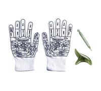 Gants de réflexologie avec outils - Ensemble de gants de massage méridien, Mitaine de thérapie par acupression | Outils de réflexologie pour le confort, Relaxation complète du corps, Kit d'acupression
