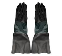 Gants de sablage robustes avec doublure en coton et matériau extérieur en PVC, coutures doubles pour plus de durabilité et de confort, adaptés pour le travail d'armoire de sablage