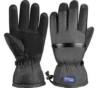 Gants de ski BRUBAKER imperméables et coupe-vent avec poche zippée et extracteur pour lunettes de ski - Gants d'hiver pour hommes et femmes - Gants chauds pour snowboard - Gants thermiques -S/M