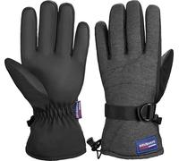 Gants de ski BRUBAKER imperméables et coupe-vent - Gants d'hiver pour hommes et femmes - Gants de snowboard extra chauds - Gants thermiques pour le ski snowboard sports d'hiver - Anthracite taille S/M