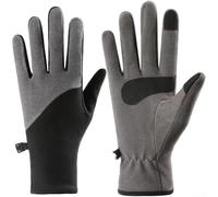 Gants de ski d'hiver compatibles avec écran tactile avec technologie auto-chauffante et antidérapant pour un confort par temps froid (taille M, gris anthracite)