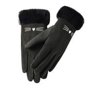 Gants de Ski Femme,Gants Hiver Homme Tactile Moufles Mitaines Femme Gants Hiver Adolescent Mitaine Femme Hiver Gants Femme Taille S Gants de Travail en Laine Gants Noir Laine