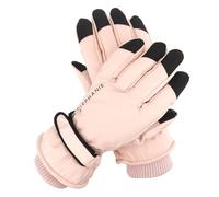 Gants de ski imperméables et thermiques pour femme - Gants de neige coupe-vent doublés en polaire - Pour snowboard, cyclisme, vélo - Rose