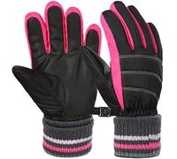 Gants de ski imperméables pour enfants - Gants d'hiver - Pour garçon et fille - Coupe-vent - Antidérapants - Gants de neige chauds pour sports de plein air - Course - Snowboard - Ski - Vélo