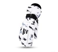 Gants de ski imperméables pour homme et femme - Gants de planche à neige d'hiver chauds doublés en polaire avec index tactile - Grip antidérapant et manchette réglable pour le ski (taille M (femme) A
