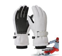 Gants de ski pour : gants d'hiver imperméables, matériau en polyester, protection des mains chaudes, ajustement confortable, sports de neige par temps froid, accessoires , blanc