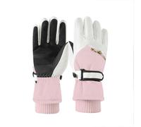 Gants De Ski Tactiles - Gants D'hiver Imperméables Et Isolés Pour Le Cyclisme Et Les Sports De Neige Rose Jaune
