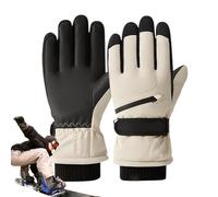 Gants de ski thermiques pour temps froid - Gants chauds et imperméables pour femme, gants chauds à cinq couches pour la conduite, les voyages, l'escalade